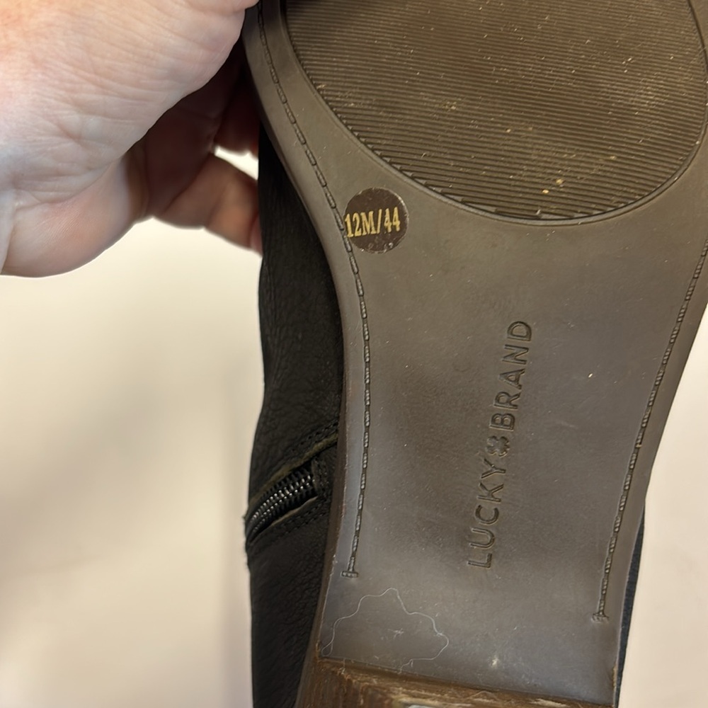 Lucky Brand Jalie Black Suede Ankle Lace Up Healed Bootie - Picture 12 of 12